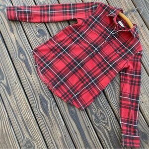 Faherty Red and Black Plaid Button Down Shirt